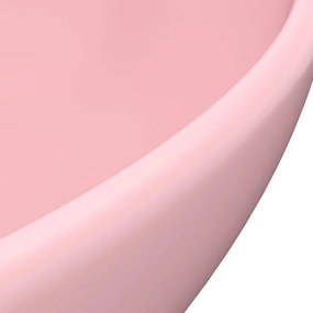 Νιπτήρας Πολυτελής Οβάλ Ροζ Ματ 40 x 33 εκ. Κεραμικός - Ροζ