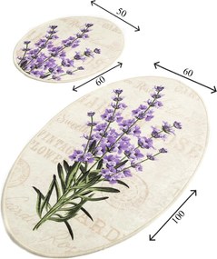 Bathmat Set (2 Pieces) Lavender Djt Multicolor