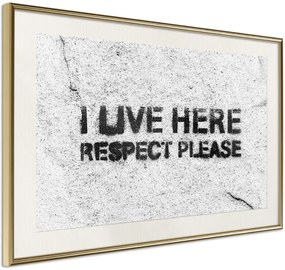 Αφίσα - Respect - 90x60 - Χρυσό - Με πασπαρτού