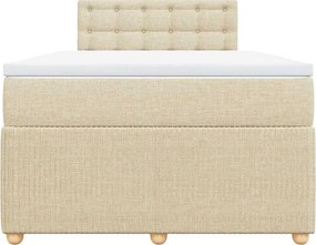 vidaXL Κρεβάτι Boxspring με Στρώμα Κρεμ 120x200 εκ. Υφασμάτινο