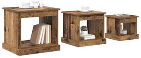 vidaXL Τραπεζάκι σαλονιού 3 pcs Παλιό Ξύλο Επεξεργασμένο ξύλο