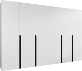 Ντουλάπα Mila I Εξάφυλλη-Λευκό - Μαύρο-Χωρίς καθρέπτη
