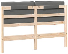 vidaXL Ταπετσαρισμένο κεφαλάρι Καφέ και Ανοιχτό Γκρι 160 cm