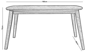 Τραπέζι 160x90cm DOM Απόχρωση Oak