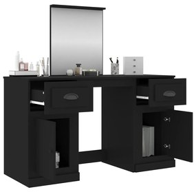 vidaXL Μπουντουάρ με Καθρέφτη Μαύρο 130x50x132,5 εκ.