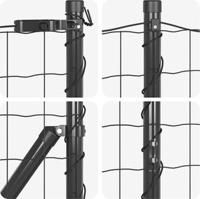 vidaXL Τεντώτο με στήριγμα Γκρι 1 x 10 m Ατσάλι