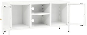 vidaXL Έπιπλο Τηλεόρασης Λευκό 105 x 35 x 52 εκ. από Ατσάλι και Γυαλί