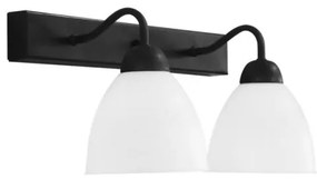 Απλίκα Φωτιστικό Μπάνιου OVO BATHROOM/AP 2L RAGA BL-WH 31-1201 Heronia-31-1201-Μαύρο-Λευκό 31-1201