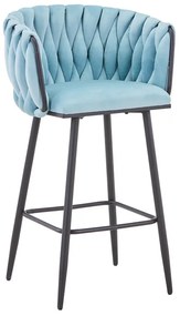 Intrahome Σκαμπό μπαρ Vivian Intrahome σιέλ βελούδο-πόδι μαύρο μέταλλο 57x50x100εκ | SKU: INTRAPA-438111137