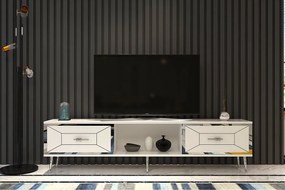 Stewehome Έπιπλο τηλεόρασης με ντουλάπι σε μοντέρνο στιλ 150x29x40 cm