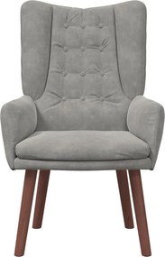 vidaXL Πολυθρόνα Ανοιχτό γκρι 63 x 67 x 94 εκ. Βελούδο