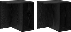vidaXL End Table 2 pcs Μαύρη Οξυά 37 x 32 x 40 εκ Επεξεργασμένο ξύλο