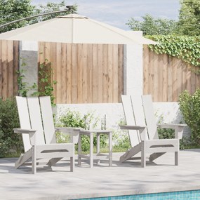 vidaXL Πτυσσόμενες Καρέκλες Adirondack 2 τεμάχια Λευκή 74.5x80.5x90 εκ HDPE