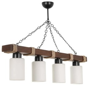 Φωτιστικό Οροφής - Ράγα Jasmin 534LUN3375 85x18x70cm 4xE27 40W Brown-White Opviq