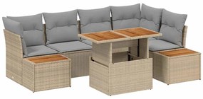 vidaXL Σετ Καναπέ Κήπου με αποθήκευση 10 pcs Μπεζ Πολυ ράταν