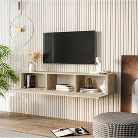 Stewehome Τηλεοπτική μονάδα τραβερτίνη μάρμαρο Μπεζ 150x31x28 cm