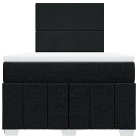 vidaXL Κρεβάτι Boxspring με Στρώμα Μαύρο 120x190 εκ. Υφασμάτινο