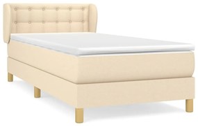 vidaXL Κρεβάτι Boxspring με Στρώμα Κρεμ 80 x 200 εκ. Υφασμάτινο