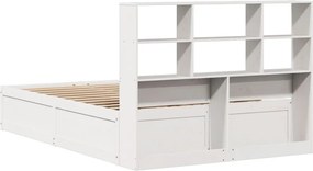 vidaXL Σκελετός Κρεβ. Χωρίς Στρώμα Λευκό 140x200 εκ Μασίφ Πεύκο