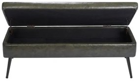 VEVOR PU Leather Storage Ottoman Bench Shoe Seat with Storage &amp; Metal Legs Green