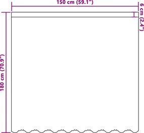 vidaXL Κουρτίνα Δαντέλας με κουρτίνες Λευκό 180 x 150 εκ Πολυεστέρας