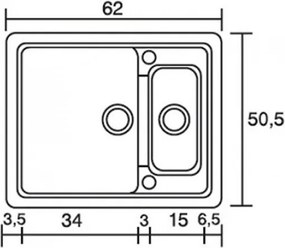 Sanitec Classic 331 (60×50) - Γρανιτένιος νεροχύτης - Granite Cappuccino