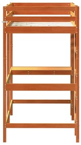 vidaXL Κρεβάτι Υπερυψωμένο Λευκό 90x190εκ Μασίφ Ξύλο Πεύκου Γραφείο
