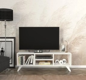 Stewehome Σύνθετο Τηλεόρασης 4 Ράφια / Λευκό 125x29.5x41 cm