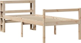 vidaXL Senior Bed Φυσικό 90 x 190 cm Solid pine wood, plywood slats