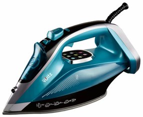 Σίδερο Oliver Voltz OV51050L, 3200W, 350 ml, Κεραμική πλάκα, Αυτοκαθαριζόμενο, Σύστημα κατά των σταγόνων και των αλάτων, Οθόνη LED, Τιρκουάζ