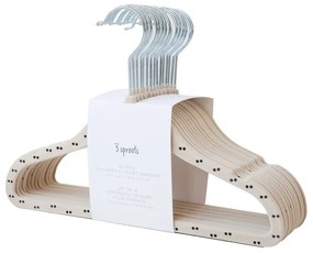 3Sprouts Παιδικές κρεμάστρες Αντιολισθητικές Double Dot beige (σετ 15 τμχ)