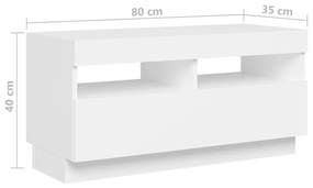 Έπιπλο Τηλεόρασης με LED Λευκό 180 x 35 x 40 εκ. - Λευκό