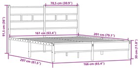 ΠΛΑΙΣΙΟ ΚΡΕΒΑΤΙΟΥ ΧΩΡ. ΣΤΡΩΜΑ SONOMA ΔΡΥΣ 160X200 ΕΚ. ΕΠ. ΞΥΛΟ 4017257