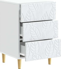 vidaXL Κομοδίνο Λευκό 43 x 39,5 x 66,5 εκ Επεξεργασμένο Ξύλο