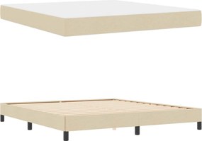vidaXL Κρεβάτι με ελατήρια Κρεμ 180 x 200 cm ύφασμα