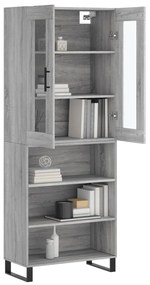 vidaXL Ντουλάπι Γκρι Sonoma 69,5 x 34 x 180 εκ. Επεξεργασμένο Ξύλο