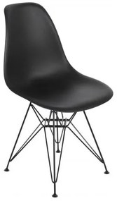 ART Καρέκλα Μέταλλο Βαφή Μαύρο / PP Μαύρο 46x55x82cm ΕΜ127,2