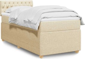 vidaXL Κρεβάτι Boxspring με Στρώμα Κρεμ 80 x 200 εκ. Υφασμάτινο