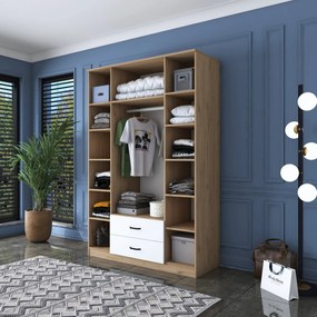 Τετραφυλλη Ντουλαπα Καρυδια/Λευκο BA112 51.5x140x210