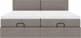 vidaXL Οθωμανικό κρεβάτι με στρώματα Taupe 160x200cm ύφασμα