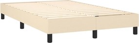vidaXL Κρεβάτι Boxspring με Στρώμα &amp; LED Κρεμ 120x200 εκ. Υφασμάτινο