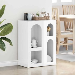 vidaXL Πλαϊνό γραφείο Υψηλής γυαλάδας λευκό 59 x 35 x 80.5 εκ.