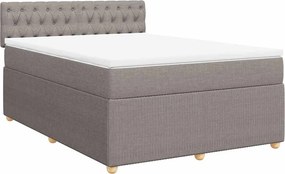 vidaXL Κρεβάτι Boxspring με Στρώμα Taupe 160x200 εκ. Υφασμάτινο