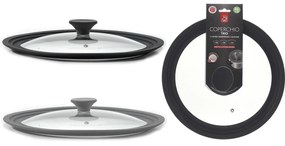 Καπάκι Trio γυαλί/σιλικόνη Φ28/30/32cm 2Τμχ Σε 2 Σχέδια