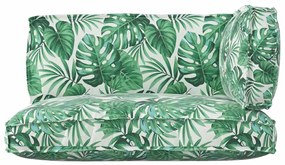 vidaXL Σετ Μαξιλαριών Πάγου 3 pcs Πράσινο Φύλλο Σχέδιο Ύφασμα Όξφορντ