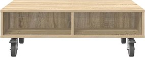 vidaXL Κομοδίνο με τροχούς Δρύς Sonoma 90 x 50 x 30 cm