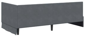 vidaXL Κρεβάτι Γωνίας με κεφαλάρι Σκούρο γκρι 100 x 200 cm Βελούδο