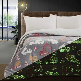 Beauty Home Κουβερτοπάπλωμα μονό φωσφοριζέ Glow Art 6269 160x220 Γκρι