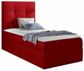 Κρεβάτι continental Baltimore 180, Μονόκλινο, Continental, Κόκκινο, 80x200, Οικολογικό δέρμα, Τάβλες για Κρεβάτι, 82x208x103cm, 61 kg, Στρώμα: Ναι