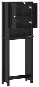 Ντουλάπι Τουαλέτας BERG Μαύρο 60 x 27 x 164,5 εκ. Μασίφ Ξύλο - Μαύρο
